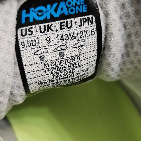 Hoka One One Clifton 9 Sneakers (M Size 9.5D) - Picture 13 of 14